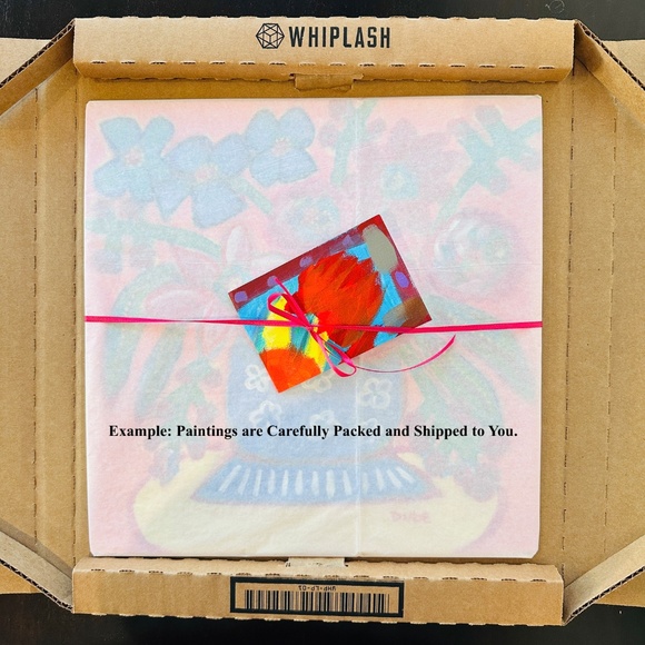 Original Painting Flowers Blue Vase 8"x10" Canvas Collectible One-of-a-Kind - Picture 7 of 7